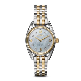 Shinola - Ladies Diamond Derby Two-Tone Stainless Steel Watch, MOP Dial