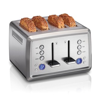 HAMILTON BEACH DIGITAL SURE-TOAST 4 SLICE TOASTER, STAINLESS STEEL