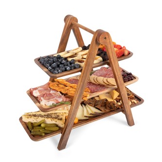TOSCANA SERVING LADDER - 3 TIERED SERVING STATION, ACACIA WOOD