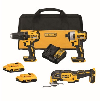 20V MAX COMPACT CORDLESS 3-TOOL COMBO KIT - DRILL, IMPACT DRIVER, MULTI-TOOL
