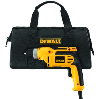DEWALT 3/8” VSR PISTOL GRIP DRILL KIT WITH KEYLESS CHUCK