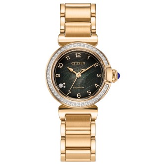 CITIZEN LADIES' MAE ECO-DRIVE GOLD-TONE STAINLESS STEEL WATCH, GREEN DIAL