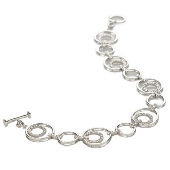 JILCO STERLING SILVER CIRCLE DIAMOND BRACELET