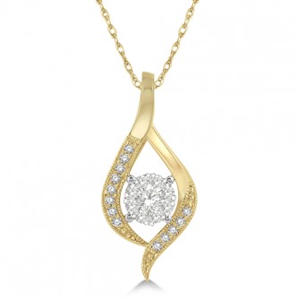JILCO 14K YELLOW GOLD .20TWT DIAMOND PENDANT NECKLACE