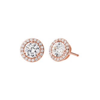 Michael Kors - Sterling Rose Gold Pave Round Stud Earrings
